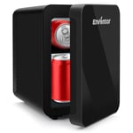 Enventor Mini Frigo 4 Litres, Petit Réfrigérateur Portable, Refroidisseur et Réchauffeur, 220V AC/12V DC, avec Affichage LCD la Température pour Chambre, Voiture, Voyage, Cosmétiques, Boissons (Noir)