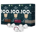My Coffee Cup Espresso Trio Pack - 6 Boxes of 10 Coffee Capsules Compatible with Nespresso®³ Machines - Roasted Arabica & Robusta Beans - Compostable² Non-Aluminium Pods - Fortissimo, Barista, Intenso