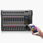 Console de mixage de son de microphone numérique bluetooth 12 canaux Amplificateur audio professionnel de karaoké avec USB