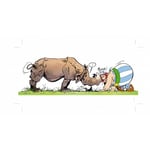 Figurine Astérix - Obélix nez à nez avec le rhinocéros Pixi 02369