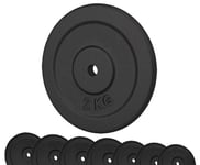 G5 HT SPORT Cast Iron Weight Plates Diameter 25 mm for Gym and Home Gym from 0.5 to 20 kg for Dumbbells and Barbells (1 x 2 kg)