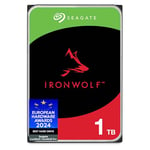 Seagate IronWolf 1 to, Disque Dur Interne NAS HDD, CMR 3,5" SATA 6 Gbit/s 5400 TR/Min, 64 Mo de mémoire Cache, pour NAS Raid, Ouverture Facile, Services Rescue valables 3 Ans (ST1000VNZ08)