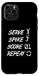 Coque pour iPhone 11 Pro Service Spike Score Repeat - Volleyball