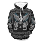 Twelve constellations Unisex Hoodies Viking Eagle Colourful High Quality Hoodie White 4XL