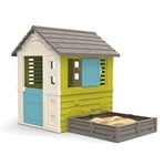 Smoby - Maison Square - Cabane de Jardin Enfant - Persiennes et Volets Coulissants - Bac 76x76cm - 810728