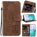 Yhteensopiva Oppo Reno 10 5g kohokuvioidun Cute Tiger Flip Folio -lompakkokotelon korttitaskupidikkeen kannen kanssa