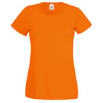 Fruit of the Loom Lady-Fit Valueweight T Orange bomull Medium Dam