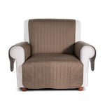 Caleffi - Housse de canapé avec accoudoirs, matelassée en Microfibre et Polyester hypoallergénique, Housse de Fauteuil 1 Place pour fauteuils Assis, 60 cm, Housse de canapé Douce légère Lavable,