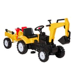 HOMCOM Kids Pedal Go Kart Children Ride On Digger Tractor Toy Car For 3-6 Years