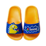 LONGWEI Boys Girls Slipper Children Slide Sandals Kids Anti-Slip Beach Toddler Summer Slipper Beach Pool Non-Slip Cute Dinosaur(13 UK/CN 34/35,Orange)