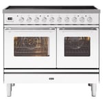 Ilve PDI106WE3WH 100cm Roma Induction Range Cooker In White