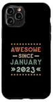 Coque pour iPhone 11 Pro Awesome Since January 2023 Birthday Design