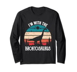 I'm With The Dinosaur Brontosaurus, Dino Gifts For Kids Long Sleeve T-Shirt