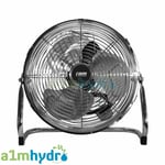 Ram 12 Inch Floor Fan 3 Speed Chrome Metal Air Movement Hydroponics