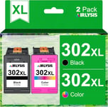 302XL Cartouches d'encre Remplacement pour HP 302 XL Noir et Couleur pour HP DeskJet 3630 3632 3639 Envy 4520 4525 4527 Offic3831 3833 3830 (1 Noir, 1 Tri-Colore)