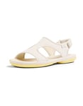 Camper Women's Right Nina K201514 Flat Sandal, White, 9 UK