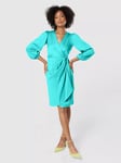 Closet London Satin Wrap Mini Dress, Mint Green