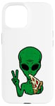 Coque pour iPhone 15 Alien Loving Pizza, ET, vaisseau spatial, zone 51, OVNI, UAP, DRONE