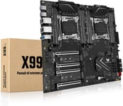 Carte Mère X99 Dual Cpu Intel Lga 2011-3 Serveur Prend En Charge Intel I7 5Th/6Th Gen/Xeon E5 V3/V4 (E-Atx, 8 X Ddr4 Ecc, Pcie 3.0, 2 X Nvme M.2, 2 X Gb Lan, Sata 6 Gbit/S)