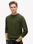 Superdry Essential Logo Retro Long Sleeve T-Shirt, Duffel Bag Green