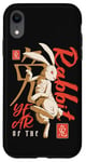 Coque pour iPhone XR Année du lapin Zodiaque chinois Anime Art traditionnel