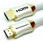 Cable HDMI 2.1 8K 4K 120Hz 3 mètres blanc HDR UHD eARC 48Gb/Sec. TechExpert