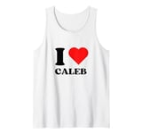 I Love Caleb I Heart Caleb Y2k Red Heart Caleb Name Tank Top