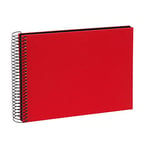 goldbuch Bella Vista, Linen Spiral Bound Memory 40 Pages, Book for Gluing, Photo Album, Paper, Red (Black Sides), ca. 24 x 17 x 2,8 cm