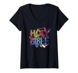 Womens Colorful Holy Bible Costume V-Neck T-Shirt