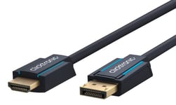 Clicktronic Câble DisplayPort HDMI 4k 60 Hz unidirectionnel avec amplificateur de signal - Câble adaptateur DP 1.4 vers HDMI 2.0 - Câble moniteur Display Port vers HDMI 5m