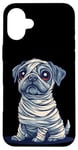 Coque pour iPhone 16 Plus Chien mignon comme momie pour les amoureux des chiens et des momies