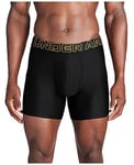 Under Armour Men's Pack Performance Tech Boxerjock Brief, 6" Inseam, All-Day Comfort & Soft Boxer, Black Multi 3 Pack, L (Pack of 3)