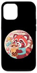 Coque pour iPhone 12/12 Pro Roter Kawaii Panda avec Bubble Tea