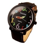 YAZOLE 347 Mode Läderrem kvinnor Quartz Watch Casual Colorful Number