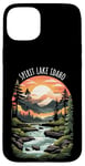 Coque pour iPhone 15 Plus Spirit Lake, Idaho, États-Unis, conception pittoresque de la montagne et de la vallée de la rivière