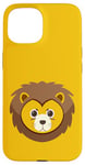 iPhone 15 Cute Yellow Lion Face Costume For Kids and Toddlers Case