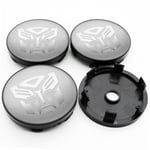 (60mm All Silver) 4kplCool Autobots Logo Transformers Badge Emblem Auton pyörän napa Keskikorkit Tarra Vanteen suojus Automaattiset muotoilutarvikkeet