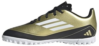 adidas F50 Club Messi Football Boots Turf Chaussures, Gold/Footwear White/Carbon Black, 30 EU