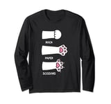 Rock Paper Scissors Hand Game Cute Paw Funny Cat Long Sleeve T-Shirt