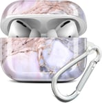 Coque AirPods Pro, Coque Housse Étui Protecteur pour AirPod Pro, Protection Coque pour AirPods Pro Case Silicone Cover avec Porte-clés [Supporte la Charge sans Fil] Violet Rose