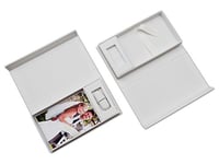 Elegantdisk Boîte de rangement USB de mariage avec boîte photo. Blanc. Sans clé USB