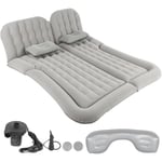 Gistuch Matelas Voiture, Matelas Gonflable Voiture, Lit Gonflable 1-2 Place, avec Pompe à Air Électrique 12V (Gris)