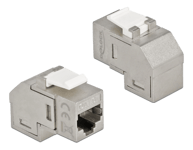 Keystone Module RJ45 jack to RJ45 jack Cat.6A 90° angled