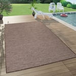 Tapis Intérieur & Extérieur Pour Salon Balcon Terrasse Tissé à Plat Brun 120x160 cm - Paco Home