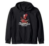 The Christmas Cocktail Poinsettia Xmas Drink Mixology Zip Hoodie