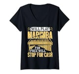 Womens Marimbist Percussion Instrument Orchestra Marimba Player V-Neck T-Shirt