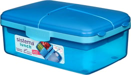 Sistema Lunch Slimline Quaddie Lunch Box with Water Bottle | 1.5 L Air-Tight and