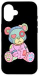 Coque pour iPhone 16 Ours en peluche japonais japonais Kawaii Menhera pastel