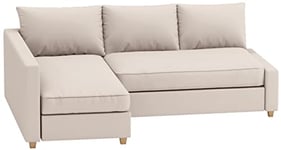 Housse de rechange durable pour canapé Friheten compatible avec la housse sectionnelle d'angle pour canapé-lit IKEA Friheten. Housses de canapé uniquement ! (Polyester Beige Right Longer)