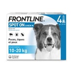 FRONTLINE SPOT ON Chien Anti Puces Tiques Poux Larves Oeufs 10 - 20kg 4 Pipettes